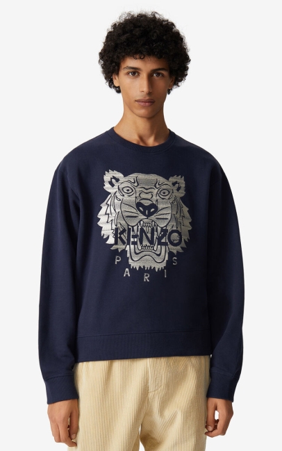 Kenzo Men Tiger Sweatshirt Navy Blue